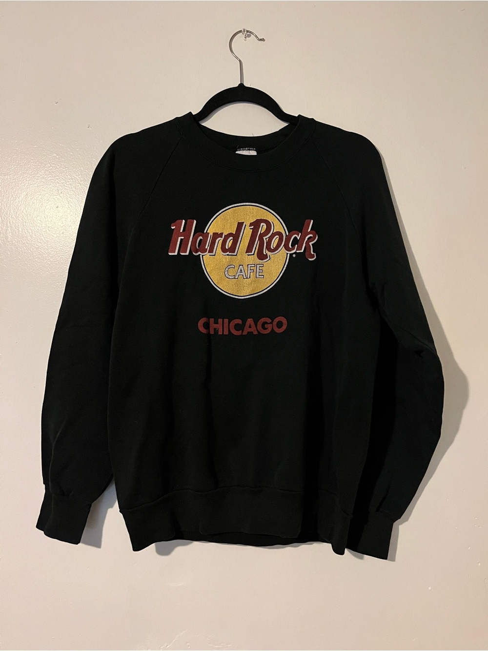 Vintage Hard Rock Cafe Black Chicago Crewneck with Yellow Logo - Picture 2 of 5